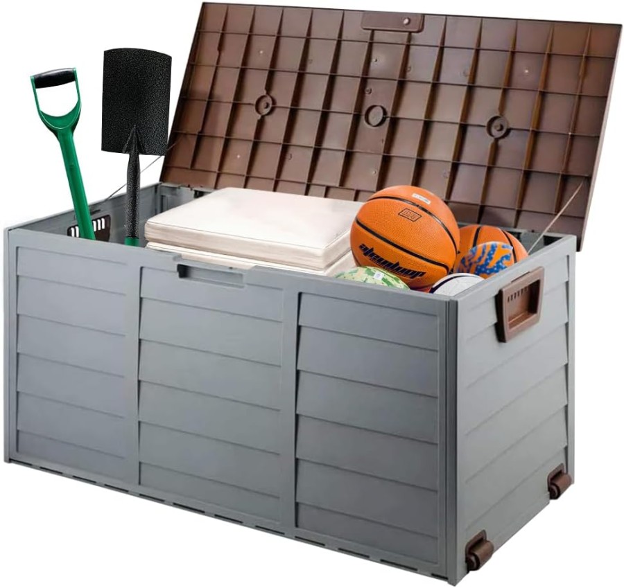 Wheeled Garden Storage Box with Seat