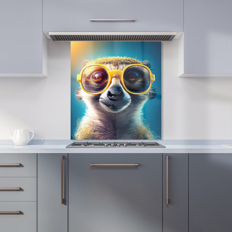Click to view product details and reviews for Meerkat With Glasses Splashart Kitchen Splashback W600mm X H650mm.