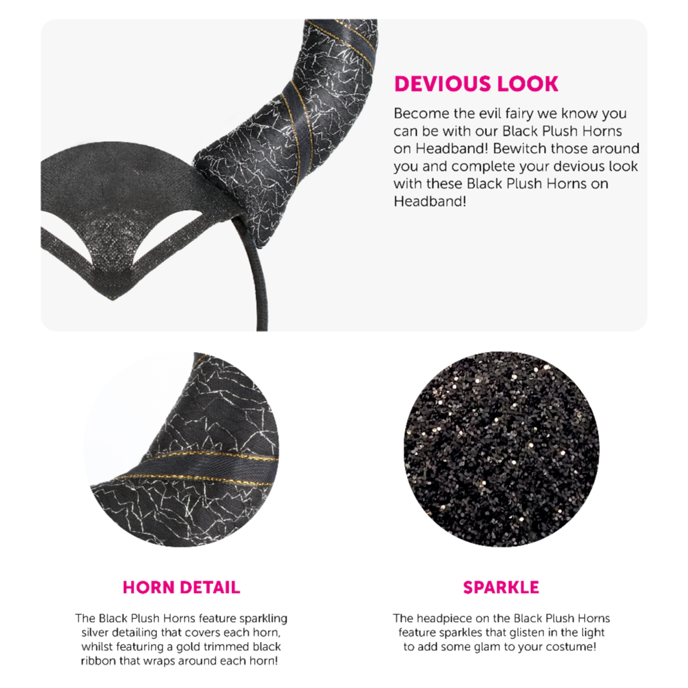 Black Horns on Headband