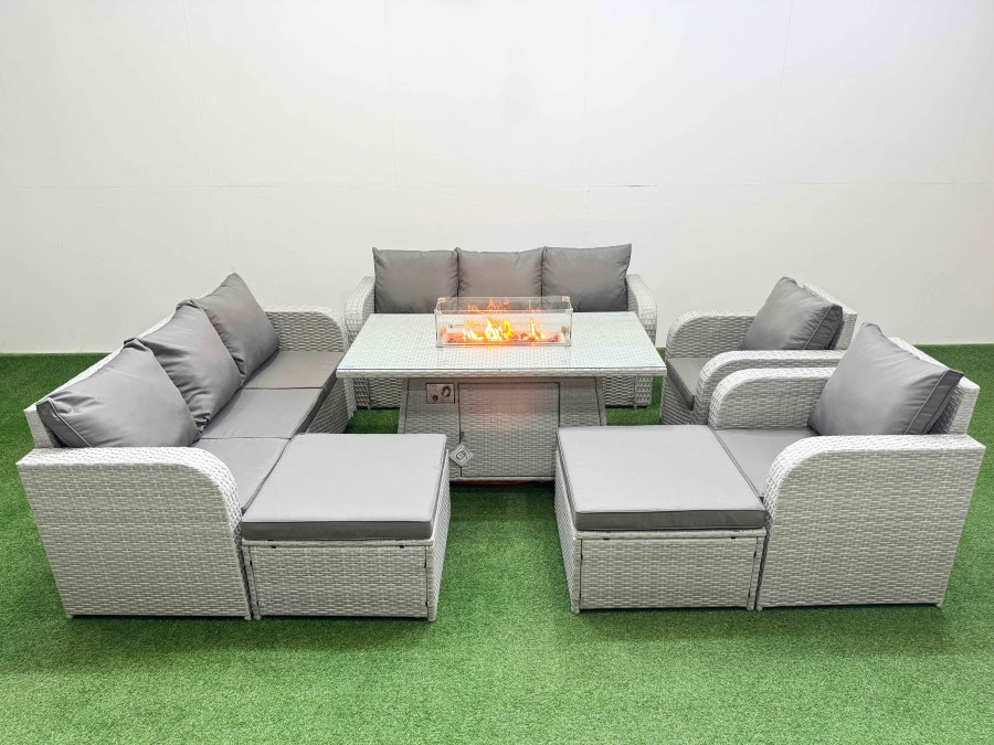 Click to view product details and reviews for Fimous Pe Rattan High Back Lounge Sofa Set Patio Firepit Dining Table Chairs Set With 3 Seater Sofa Reclining Chair 2 Big Footstool Light Grey. Click to view product details and reviews for Fimous Pe Rattan High Back Lounge Sofa Set Patio Firepit Dining Table Chairs Set With 3 Seater Sofa Reclining Chair 2 Big Footstool Light Grey.