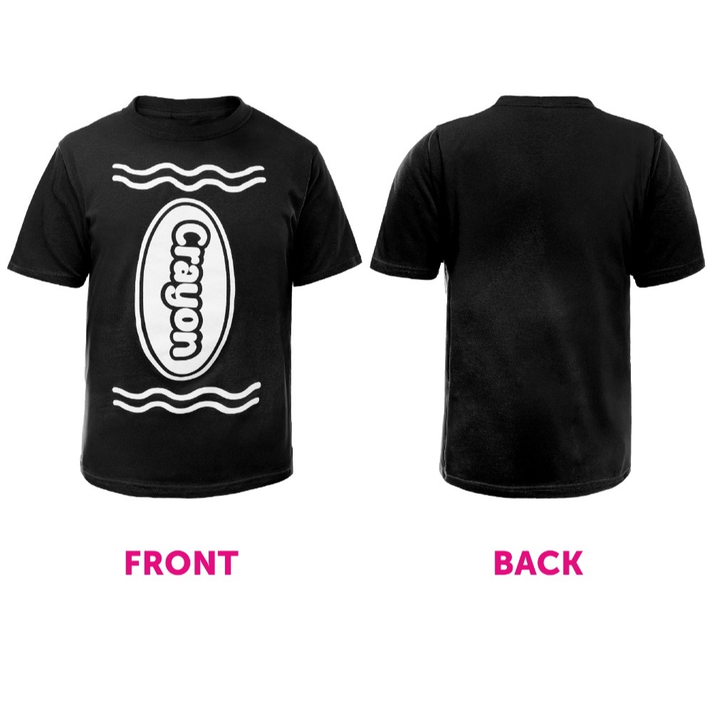 Boy's Black Crayon T-Shirt – Fun Kids Costume Top for Parties, Dress-Up & School Events