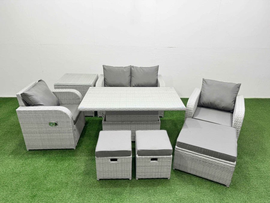 Click to view product details and reviews for Fimous Light Grey Pe Wicker Rattan Garden Furniture Set Sofa Set Reclining Chair Adjustable Lifting Dining Or Coffee Table 7 Seater 3 Stools Side Tab. Click to view product details and reviews for Fimous Light Grey Pe Wicker Rattan Garden Furniture Set Sofa Set Reclining Chair Adjustable Lifting Dining Or Coffee Table 7 Seater 3 Stools Side Tab.