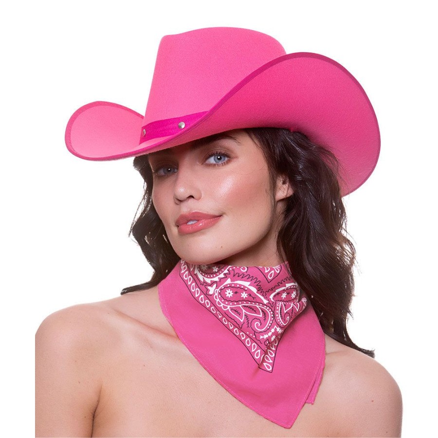 Click to view product details and reviews for Womens Pink Cowboy Bandana Paisley Design.