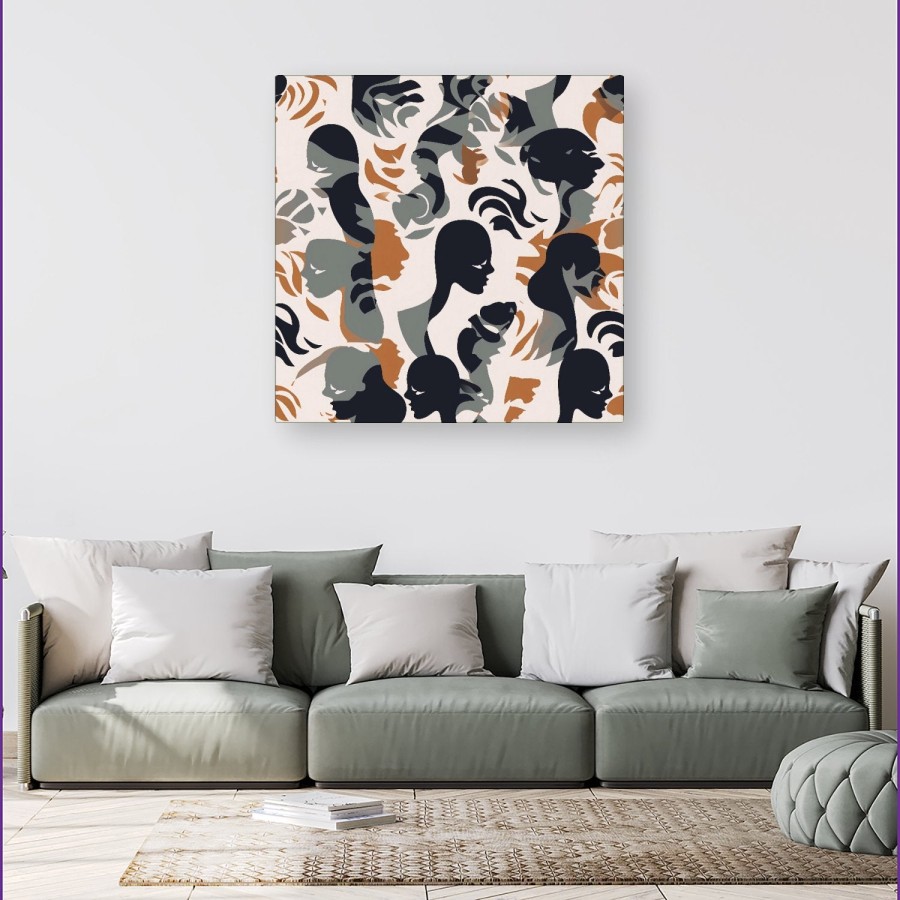 Click to view product details and reviews for Abstract Grey Brown Silhouette Canvas Small 10 X 10.