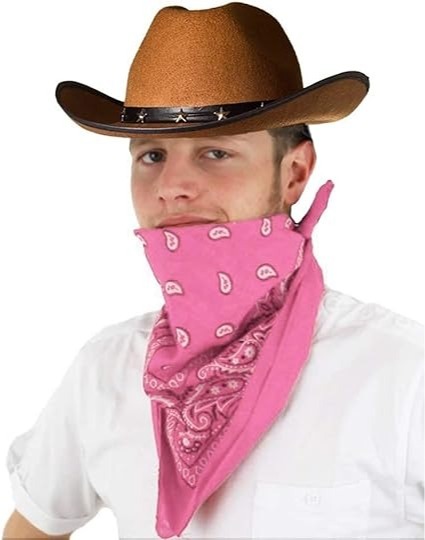 Brown Star Studded Cowboy Hat and Bandana Set