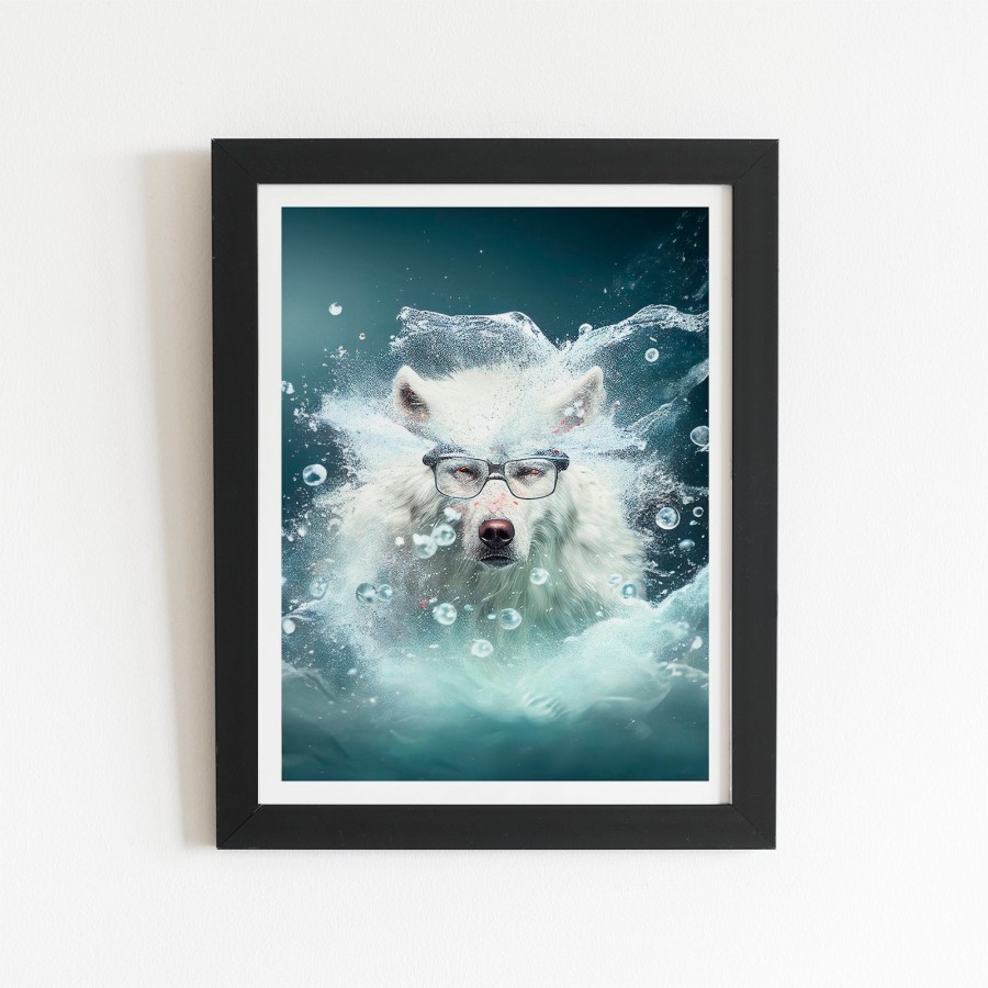 Click to view product details and reviews for White Wolf Splashart Art Prints 8 X 10 Black Frame.
