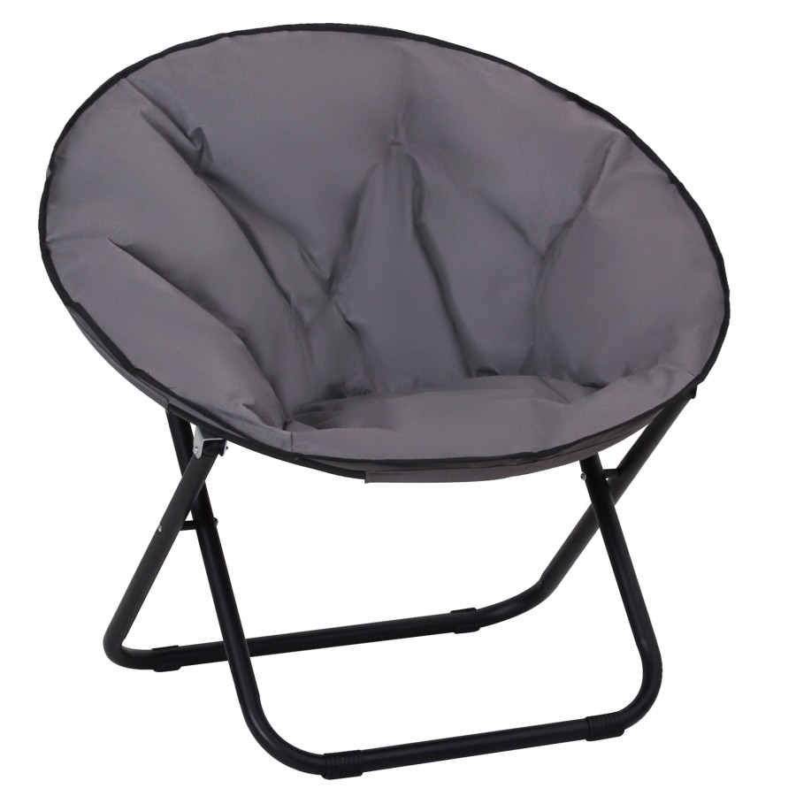 Click to view product details and reviews for Garden Folding Portable Padded Saucer Moon Chair Padded Round Outdoor Camping Travel Fishing Seat Grey.