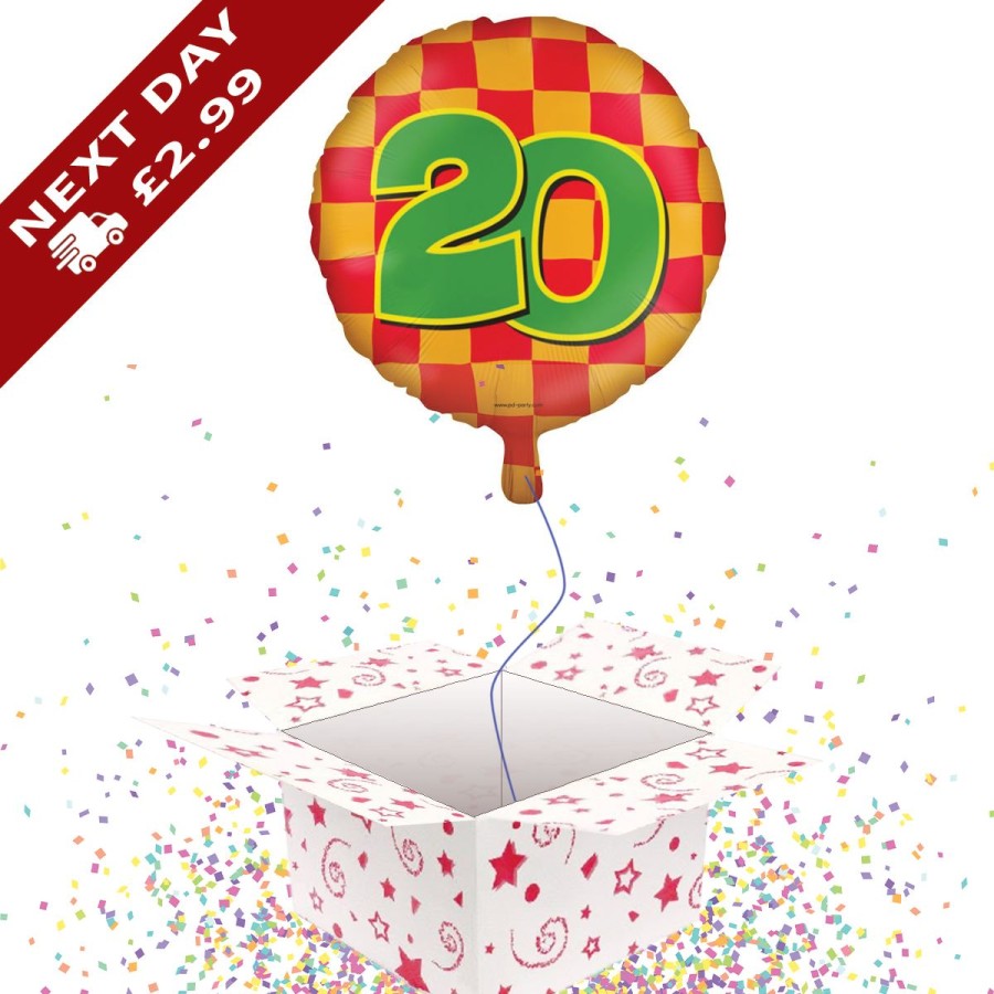 Click to view product details and reviews for 20th Birthday Colourful Foil Balloon 46cm Balloon In A Box.