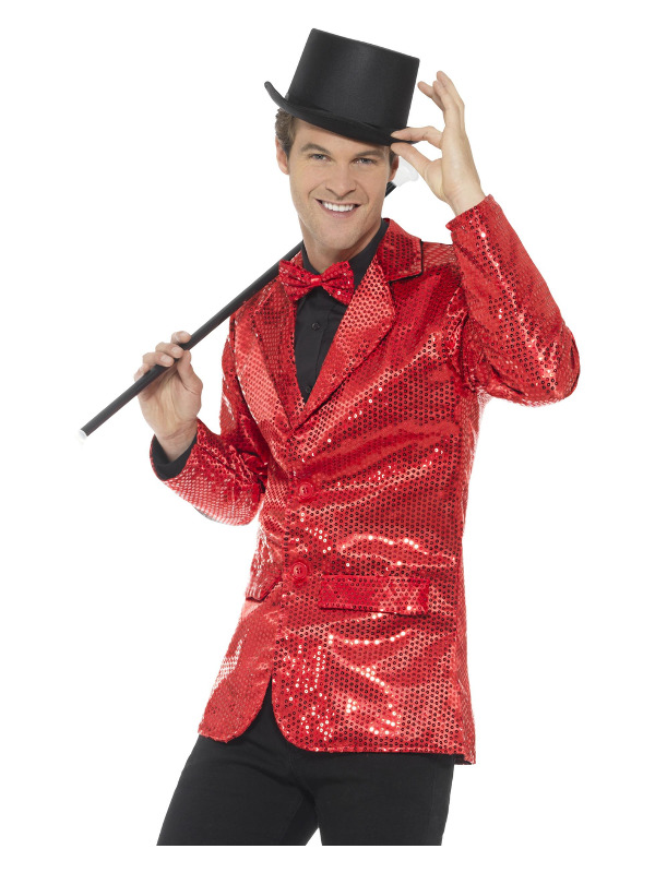 Sequin Jacket Menâs Red Party Fashion Medium