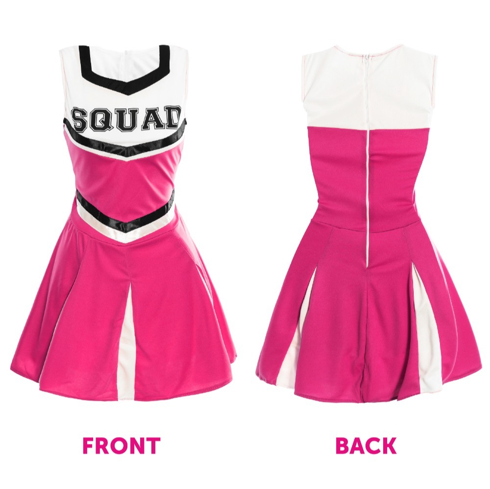 Mens Pink Cheerleader Stag Do Costume with Wig