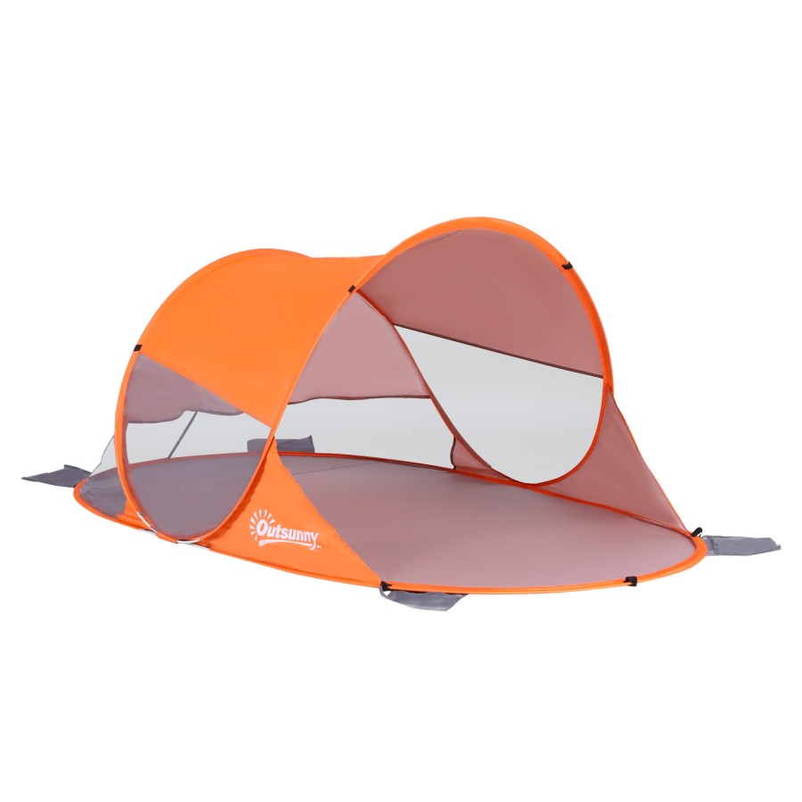 Click to view product details and reviews for 1 2 Person Pop Up Beach Tent Hiking Uv 30 Protection Patio Sun Shade Shelter Portable Automatic Orange Outsunny.
