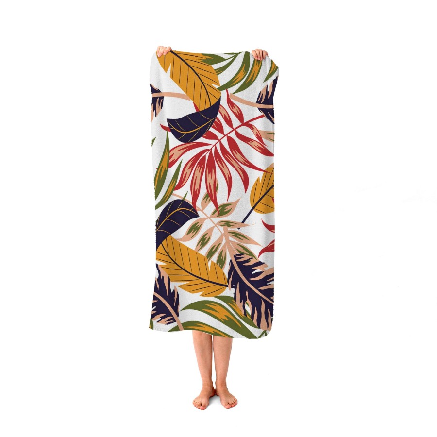 Warren Reed Hawaiian Style Jungle Leaves Beach Towel