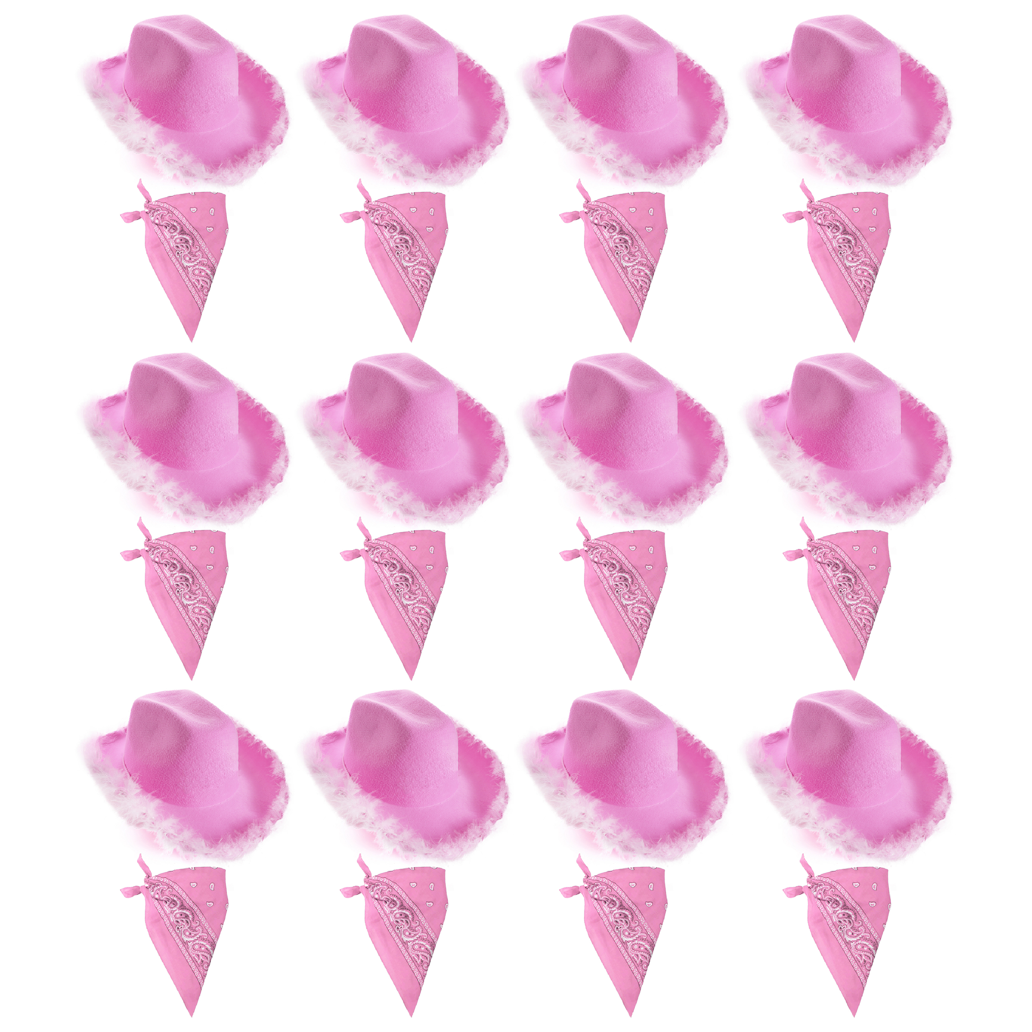 Click to view product details and reviews for Lilac Pink Cowboy Hat Pink Bandana Pack Of 12.