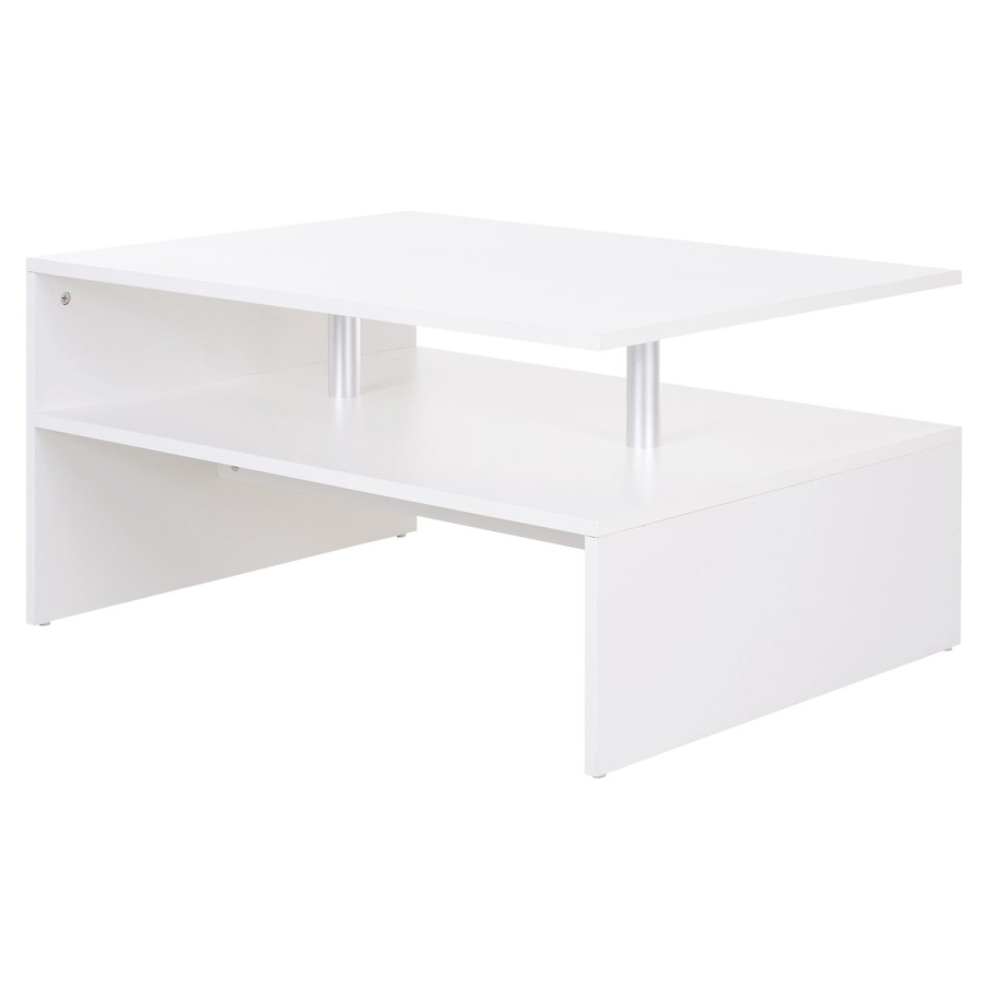 Click to view product details and reviews for Homcom 2 Tier Coffee End Table Modern Design W Open Shelf Living Room White.