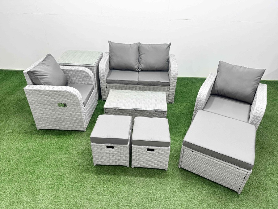 Click to view product details and reviews for Fimous Light Grey Pe Wicker Rattan Garden Furniture Set Sofa Set Reclining Adjustable Chair Rectangular Coffee Table 7 Seater 2 Small Stools Side Tabl. Click to view product details and reviews for Fimous Light Grey Pe Wicker Rattan Garden Furniture Set Sofa Set Reclining Adjustable Chair Rectangular Coffee Table 7 Seater 2 Small Stools Side Tabl.