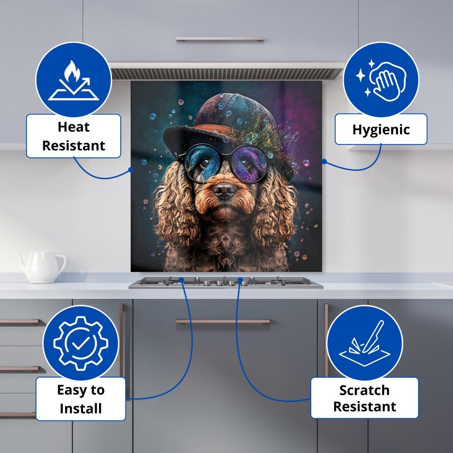 Cockapoo Kitchen Cockapoo Dog Face Splashart Kitchen Splashback | Cazaar