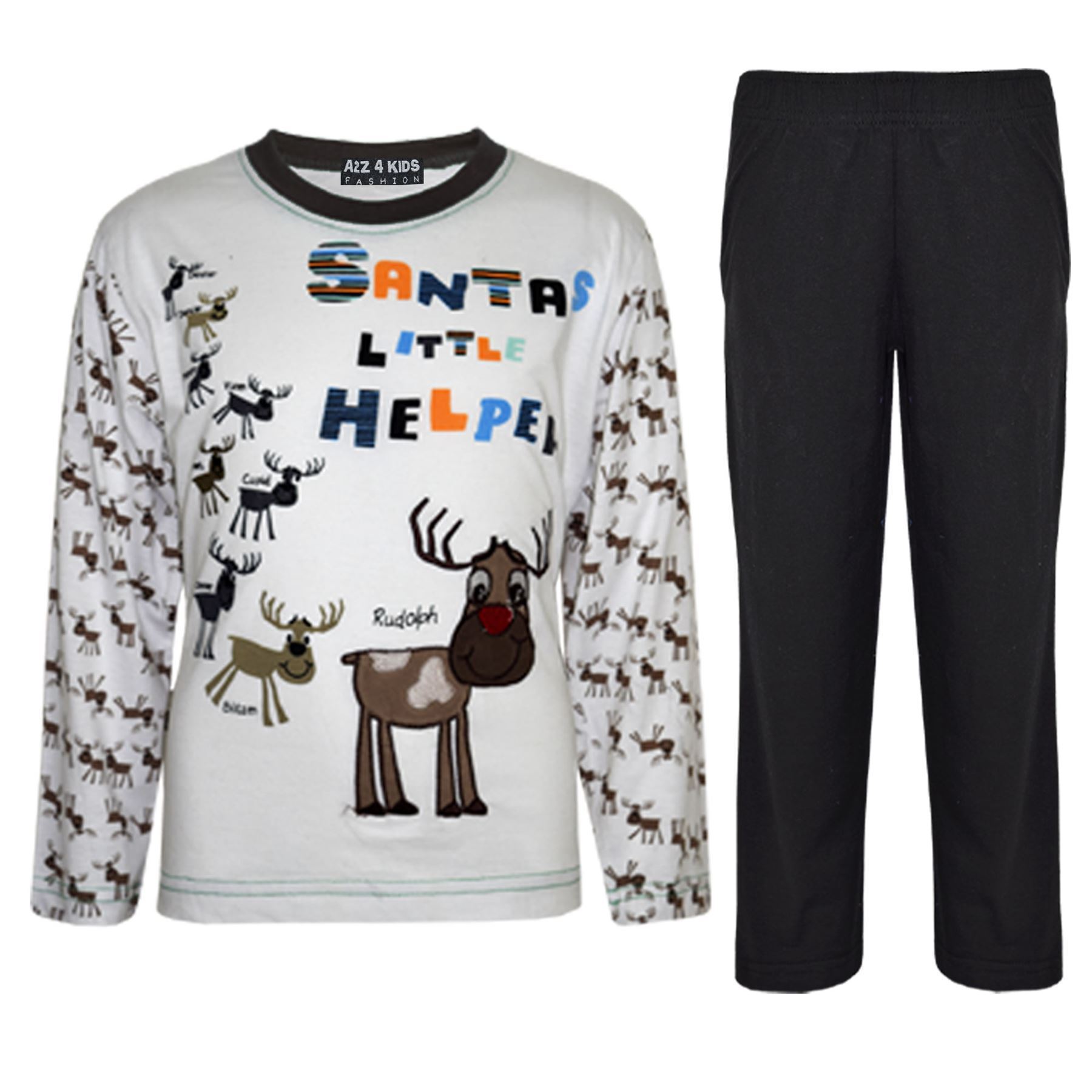 Click to view product details and reviews for Girls Boys Santas Little Helper Christmas Pyjamas Reindeer Rudolph Pjs Age 1 7 Years 8 9 Years Black.