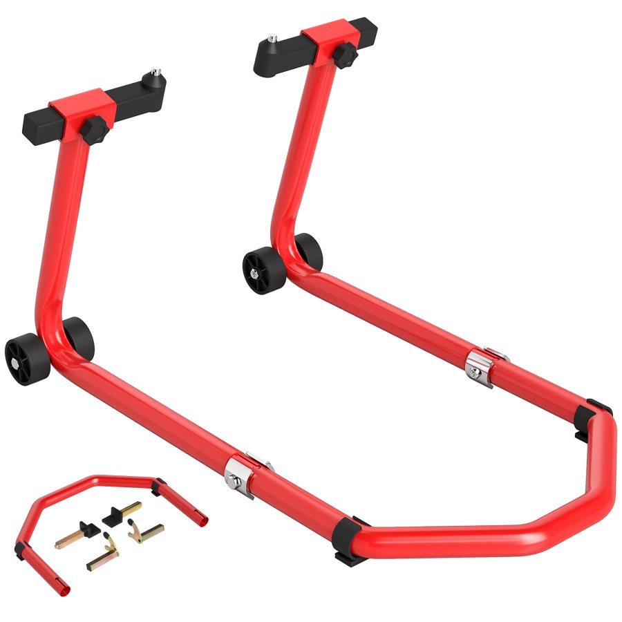 Click to view product details and reviews for Homcom Motorcycle Stand Lift 390 Kg Capacity Convertible Front Rear Motorbike Motorcycle Paddock Lift Stand With Adjustable Ul Fork Pin Adaptors Wh.