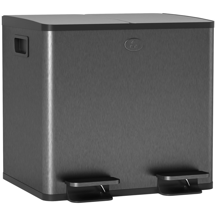 Click to view product details and reviews for Homcom Dual Kitchen Bin 2 X 15l Stainless Steel Double Rubbish Bin With Soft Close Lid Removable Inner Buckets Fingerprint Proof For Recycling And.