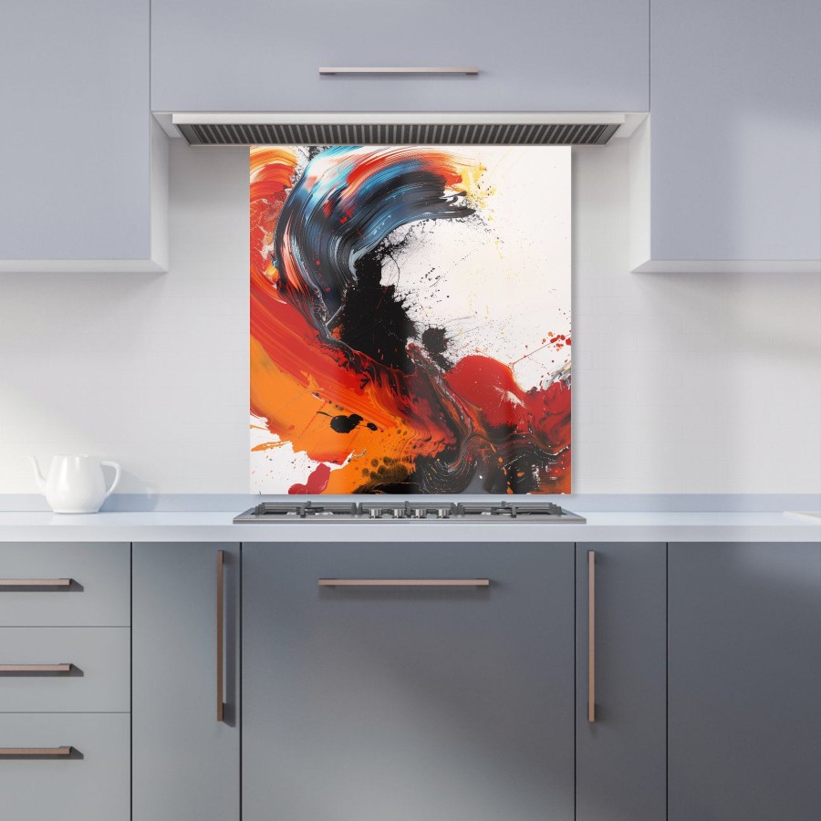 Click to view product details and reviews for Fiery Waves Abstract Motion Kitchen Splashback W600mm X H650mm.