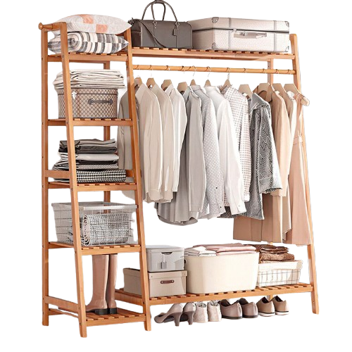 Heavy Duty Wooden Clothes Rail - Natural