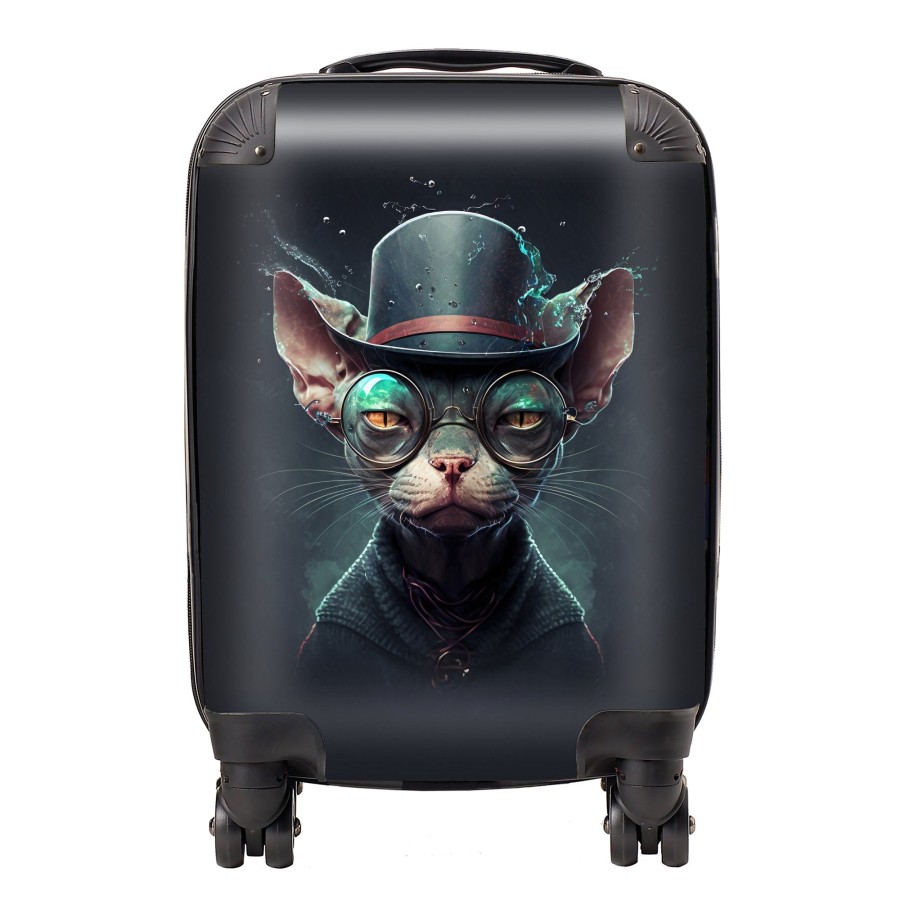 Warren Reed Sphynx Cat With Glases Splashart Suitcase - Mini Cabin