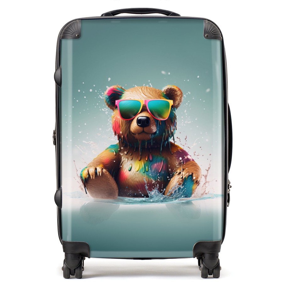Click to view product details and reviews for Splashart Bear In Glasses Suitcase Medium.