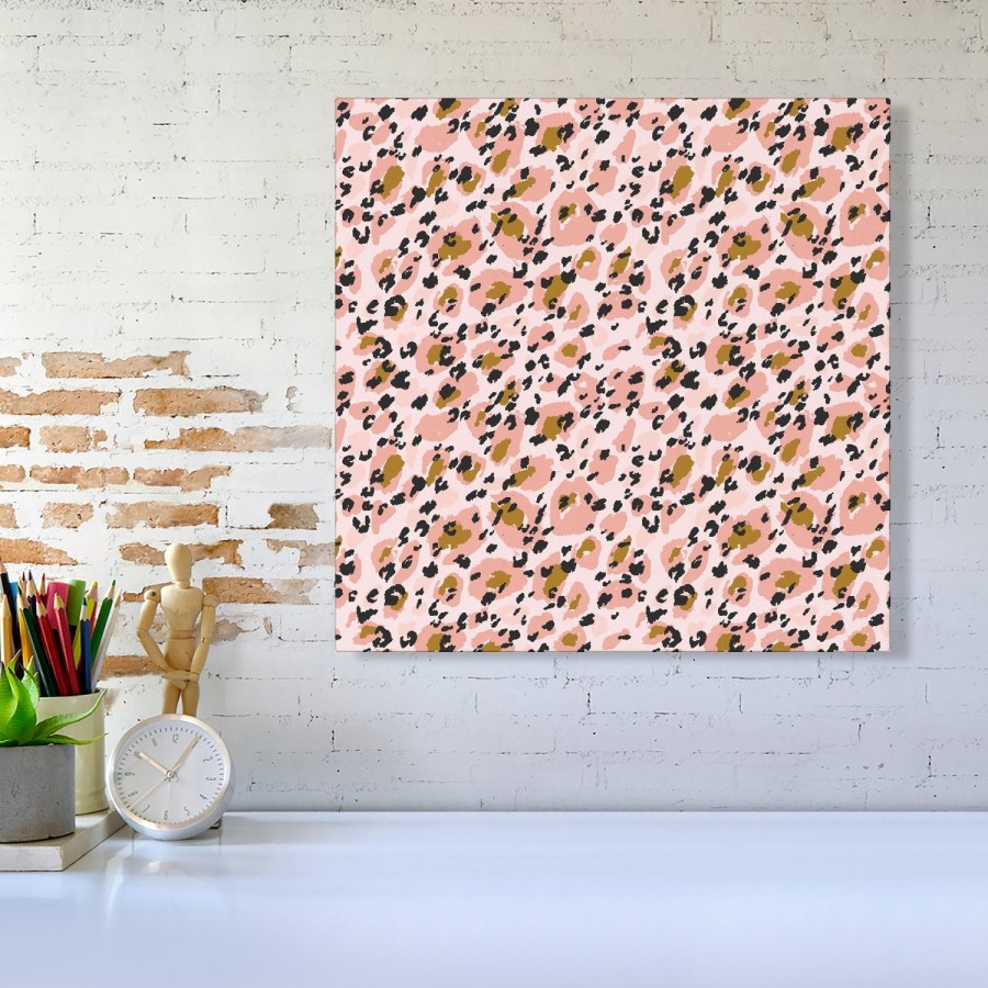 Click to view product details and reviews for Hand Drawn Pink Leopard Print Canvas Large 30 X 30.
