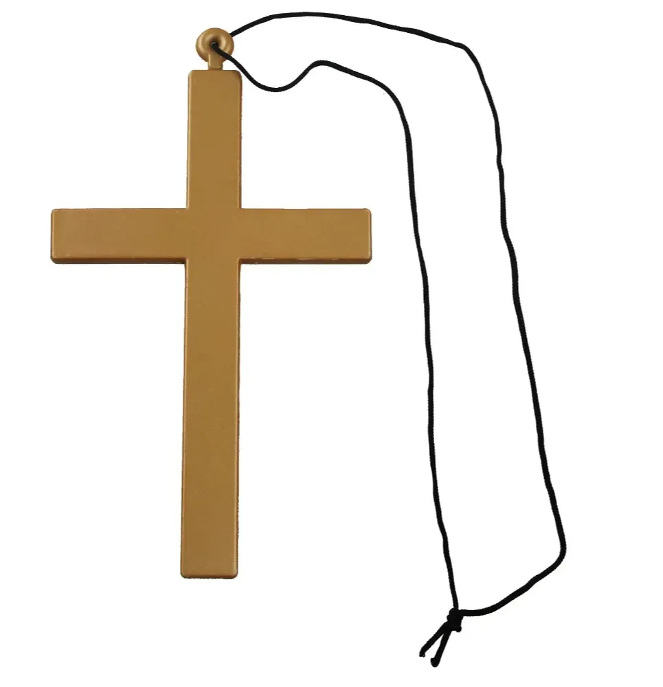 Prince of Darkness Costume | 5 Pcs | Black Vest, Wig, Glasses, Tattoo Sleeves & Cross Necklace