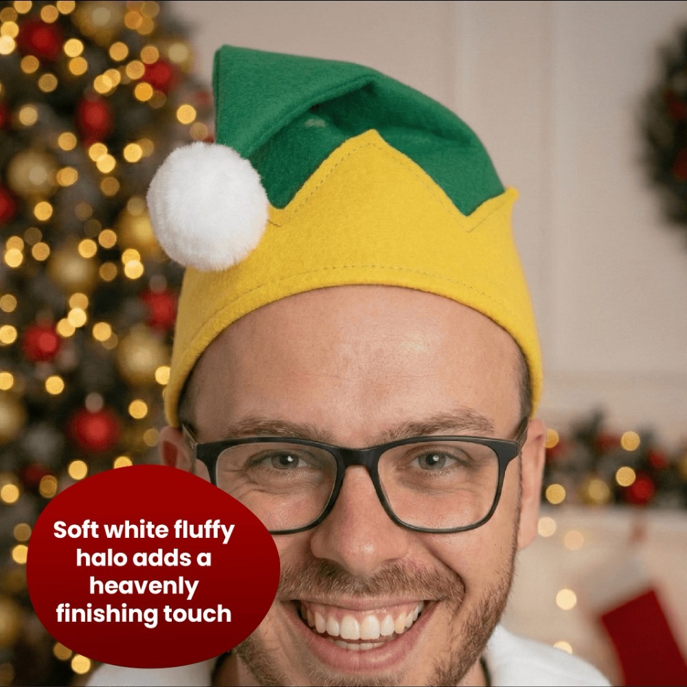 Adults Friendly Elf Costume | 4 Pcs | Jacket, Trousers, Belt & Hat