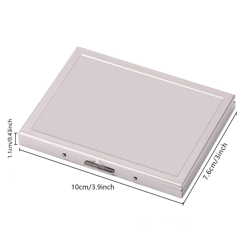 Slim Silver Stainless Steel Magnetic Cigarette Case for 20 Smokes