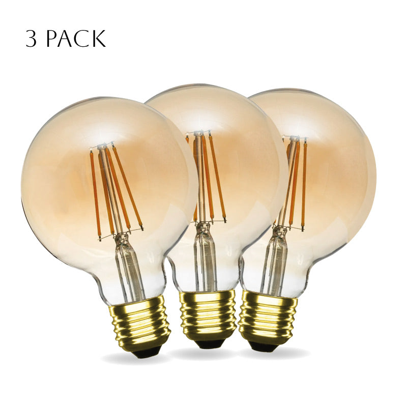 Ledsone 3 Pack E27 4W Vintage Vintage Edison Globe Led Filament Bulb~4166