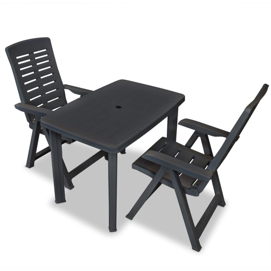 Click to view product details and reviews for 3 Piece Bistro Set Plastic Anthracite.