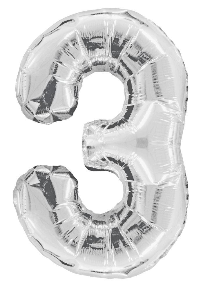 Click to view product details and reviews for 3 Silver 34 Numeral Balloon.