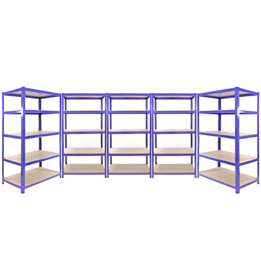 3 x Q-Rax Racking Blue 90 x 50 x 180cm + 2 x Racking Blue 120 x 50 x 180cm