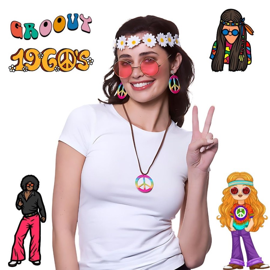 Click to view product details and reviews for Adult Womens Hippie Fancy Dress Kit.