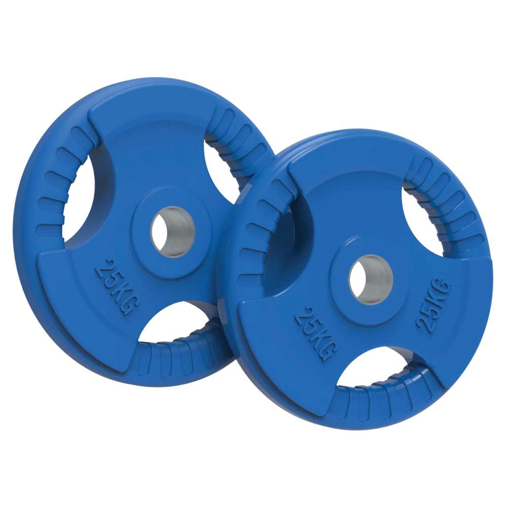 Olympic Tri-Grip Rubber Weight Plates Colour Pairs Sets 25 kg PAIR