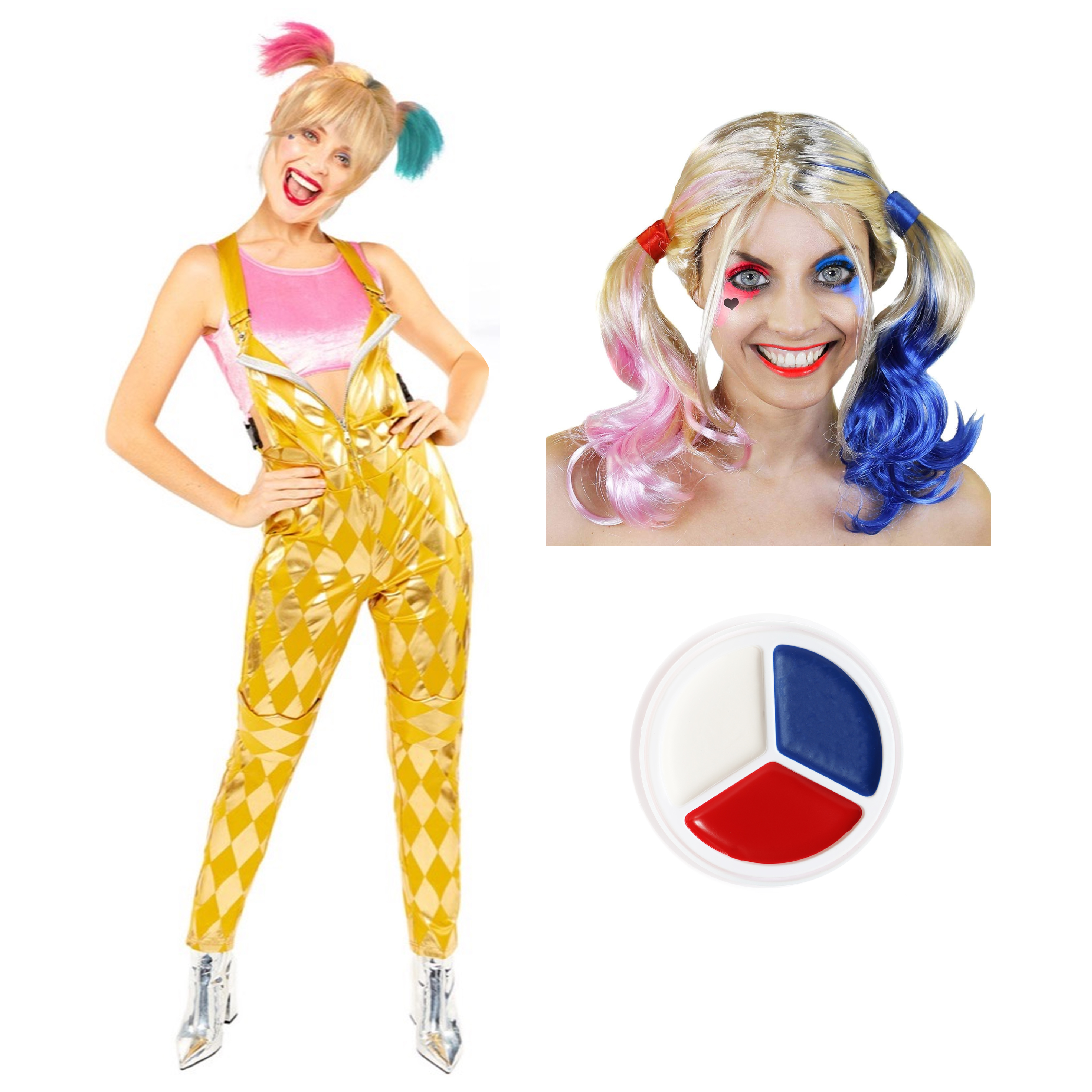 Click to view product details and reviews for Harley Quinn Birds Of Prey Adults Fancy Dress Costume Costume Wig Face Paint L.