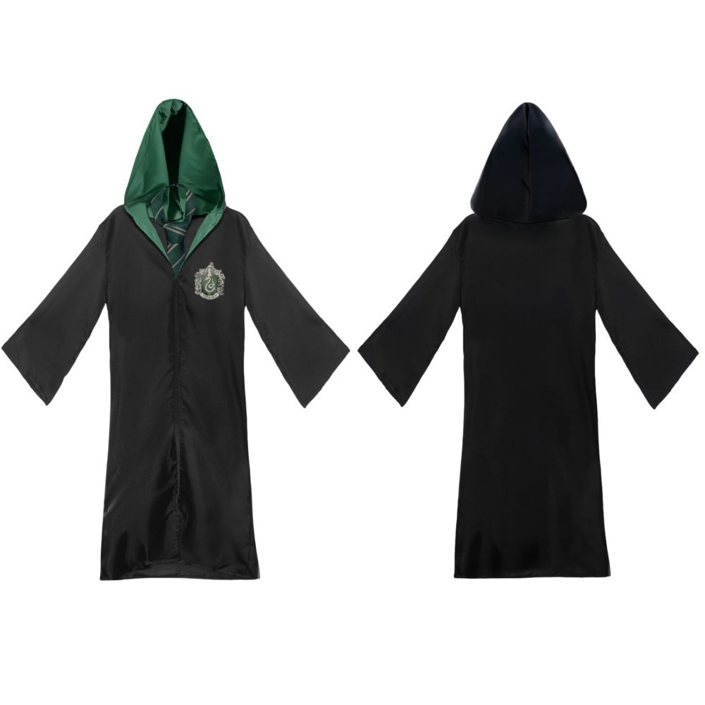 Adults Harry Potter Costume | 6 Pcs | Robe, Tie, Wig, Wand, Glasses & Tattoos