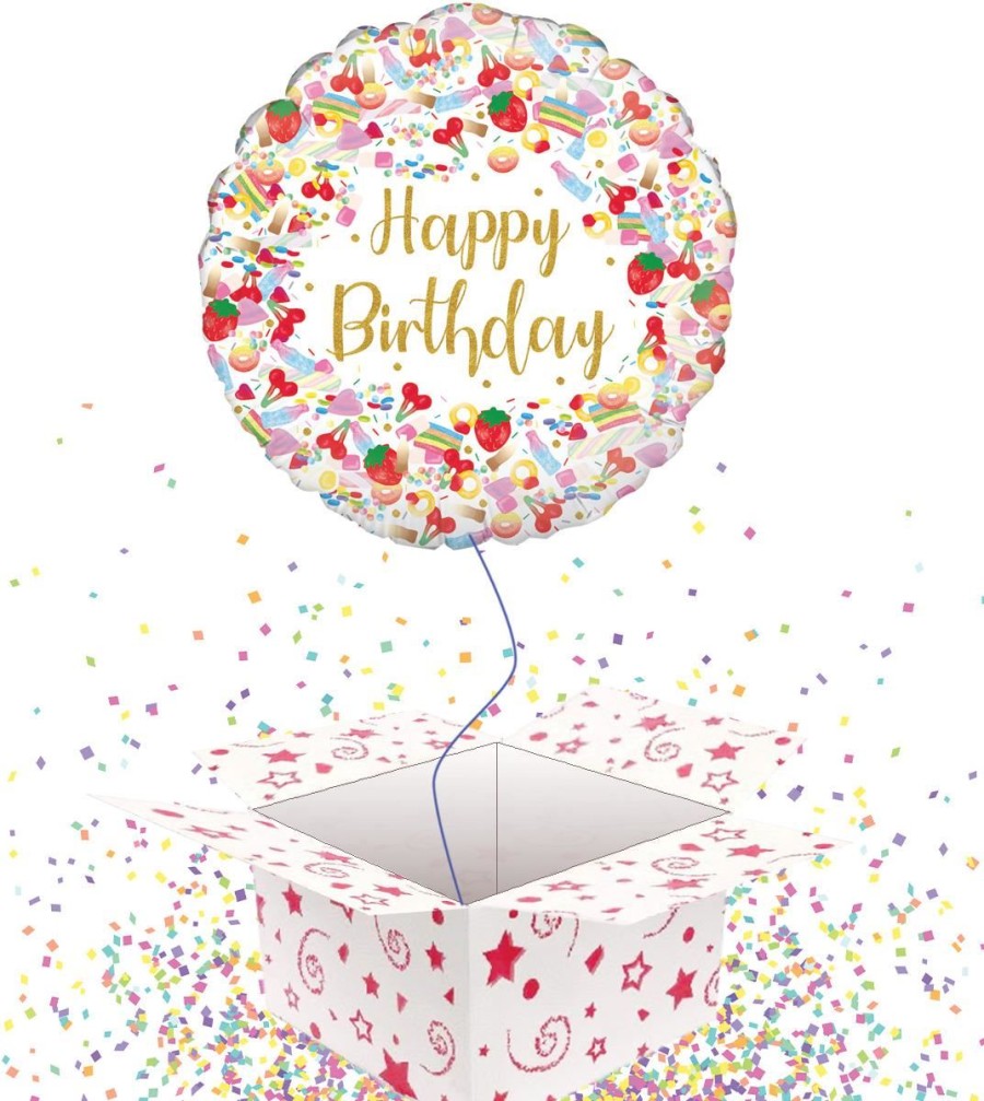 Click to view product details and reviews for Happy Birthday Sweets Foil Balloon Balloon In A Box 45cm.