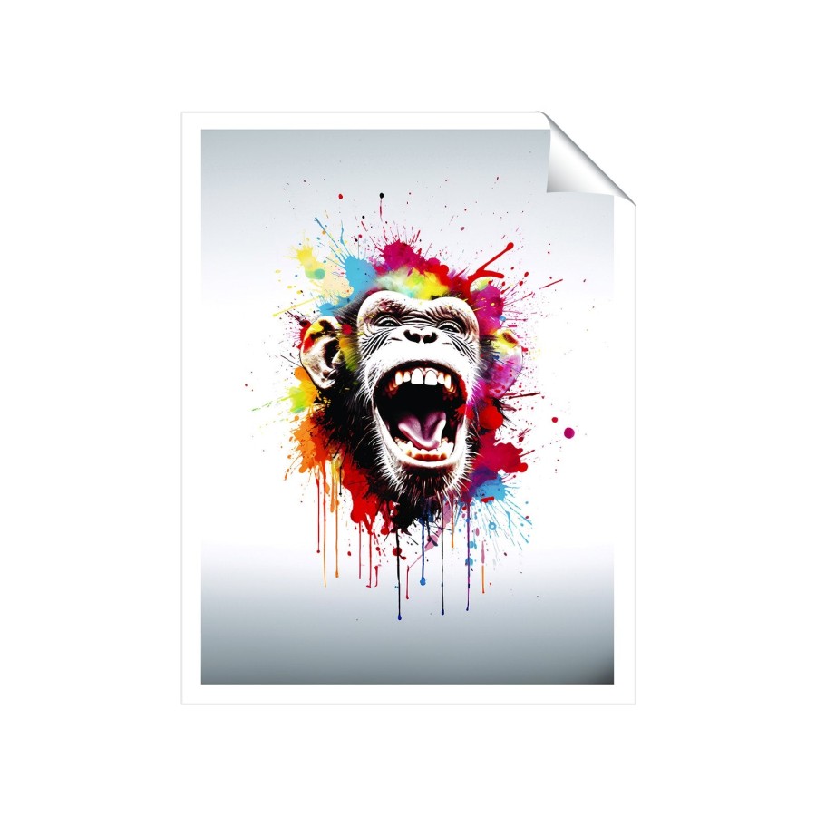 Click to view product details and reviews for Coloured Splashart Crazy Monkey Face Art Prints 8 X 10 No Frame.