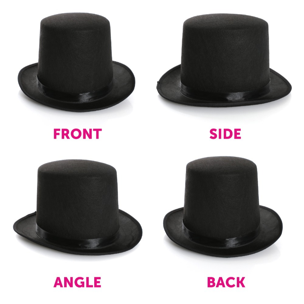 Top Hat & Cane Set | Felt Top Hat & Gold Cane