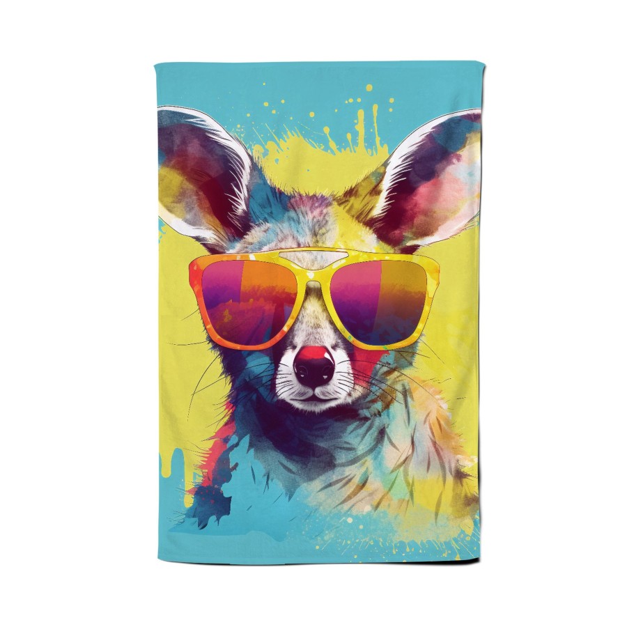 Click to view product details and reviews for Splashart Wallaby In Glasses Tea Towel.