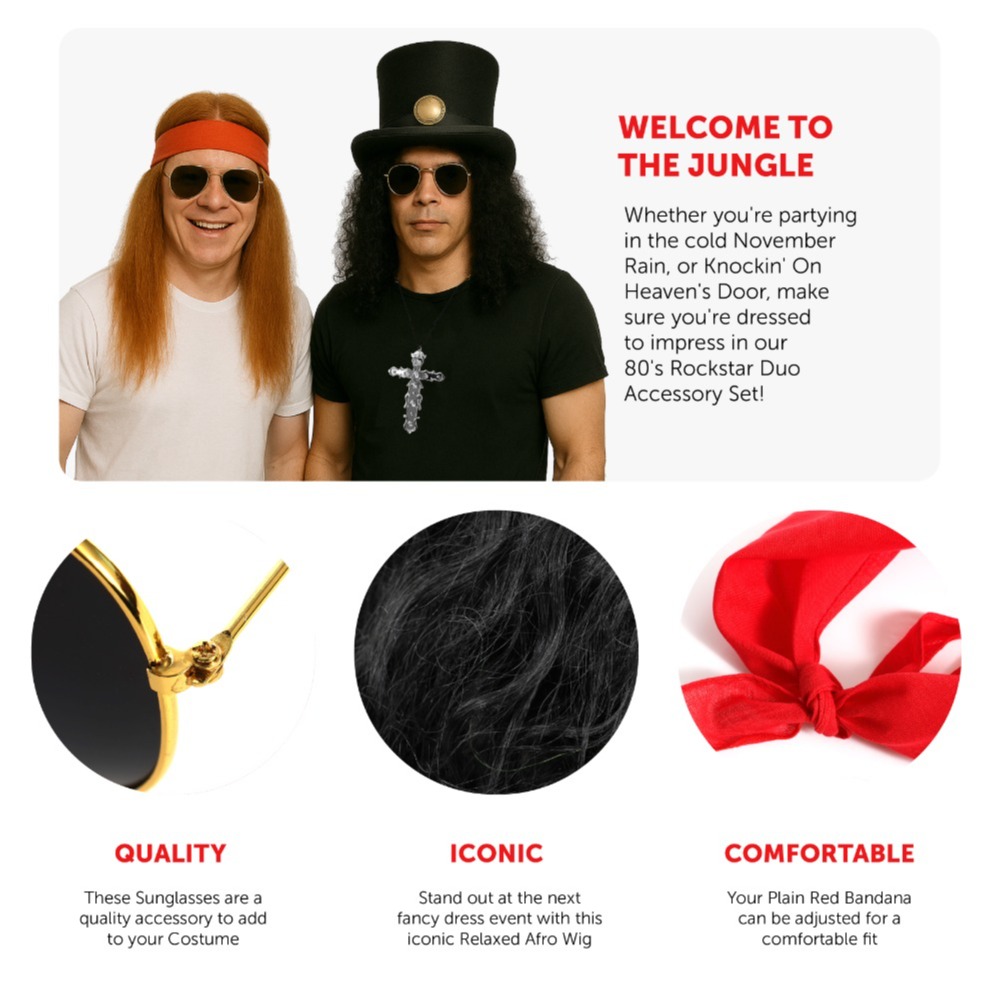 Axl & Slash Rockstar Duos Costume | 7 pcs