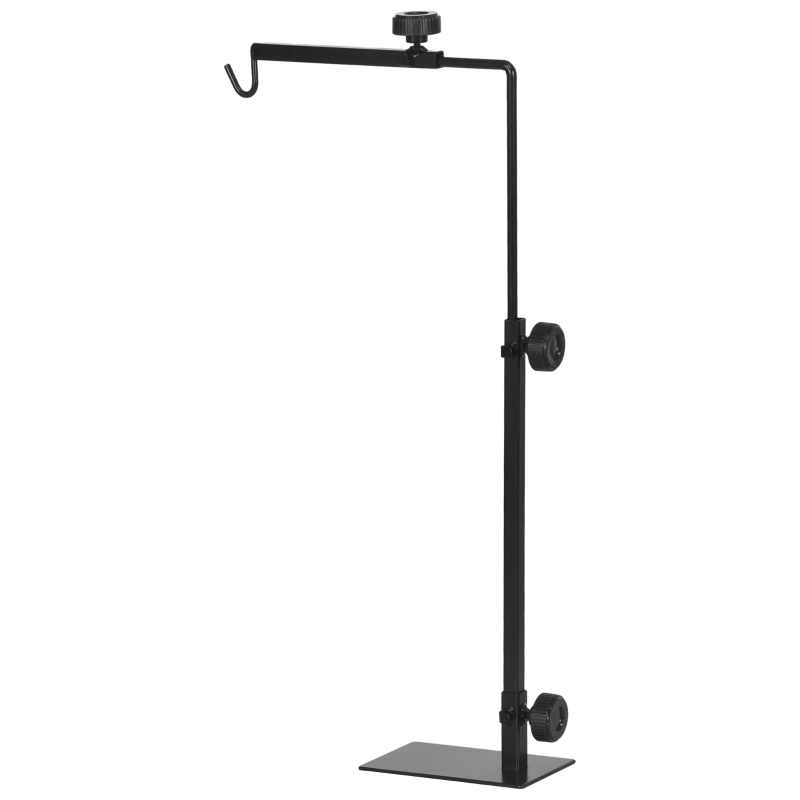 Click to view product details and reviews for Adjustable Height And Length Reptile Lamp Stand Holder With Hook Hanging Base Black Pawhut.