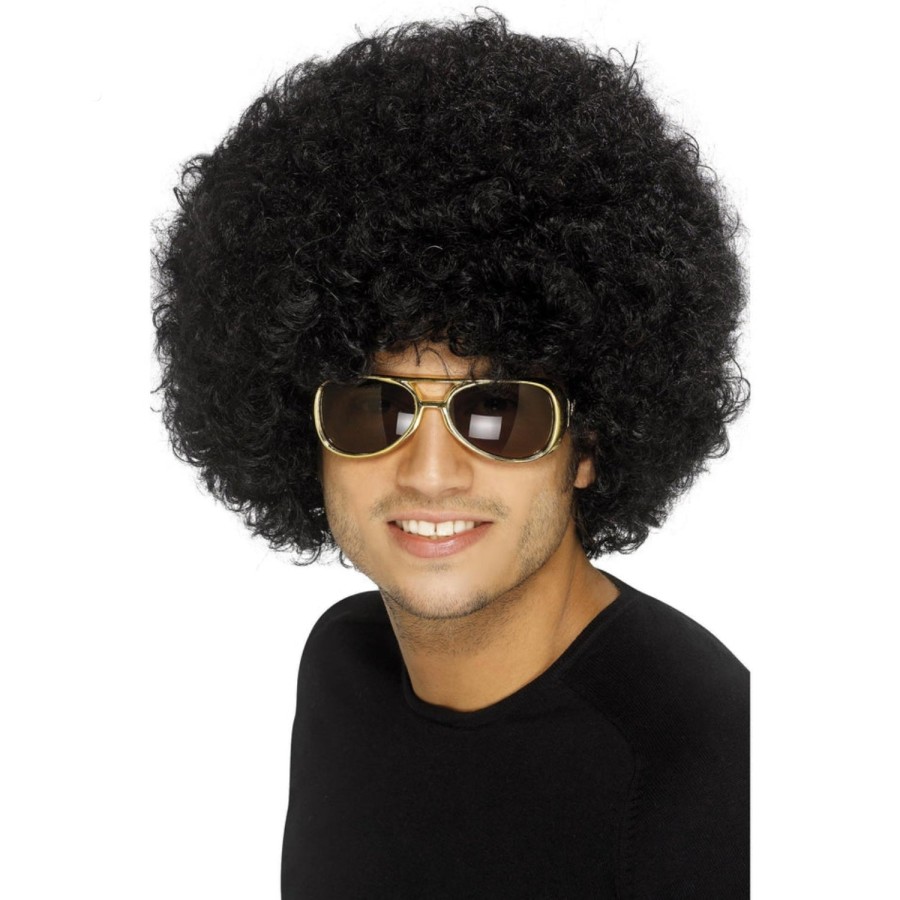 Click to view product details and reviews for Unisex 1970s Funky Black Afro Fancy Dress Wig.