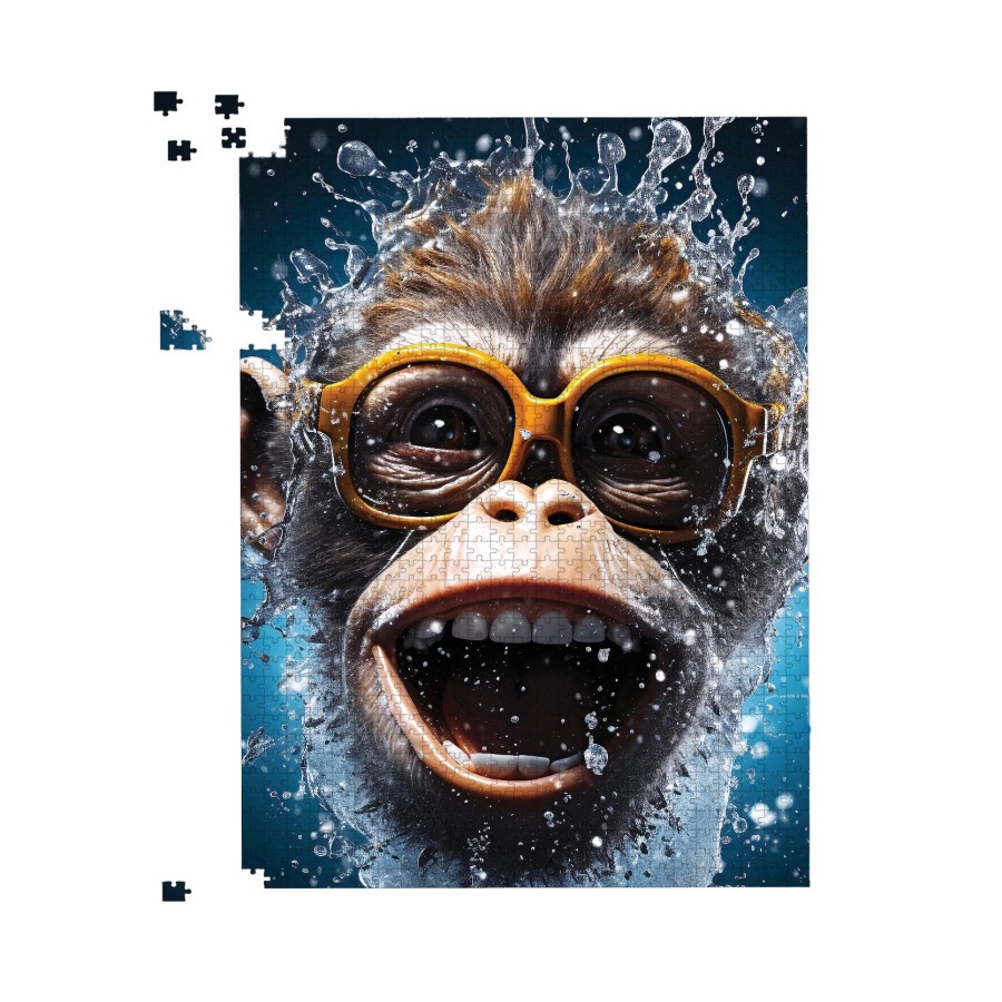 Click to view product details and reviews for Splashart Cheeky Chimp Face With Glasses Jigsaw Puzzle 1000 Piece.