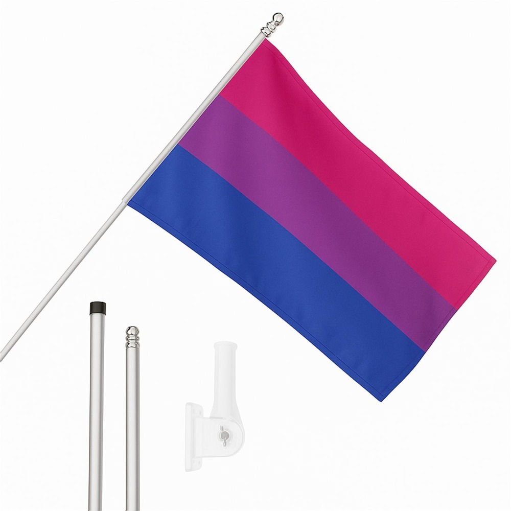 Click to view product details and reviews for Large 5ft X 3ft Bisexual Flag With 6ft Pole Wall Bracket.