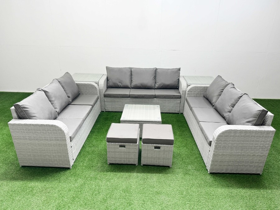 Click to view product details and reviews for Fimous Pe Rattan Lounge Sofa Set 11 Seater Outdoor Garden Furniture Set With Square Coffee Table 3 Seater Sofa 2 Stools 2 Side Table Light Grey. Click to view product details and reviews for Fimous Pe Rattan Lounge Sofa Set 11 Seater Outdoor Garden Furniture Set With Square Coffee Table 3 Seater Sofa 2 Stools 2 Side Table Light Grey.