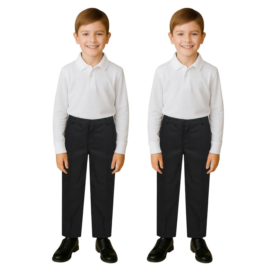 Click to view product details and reviews for Kids Boys Teens 2 Pack School Uniform Pant Teflon Coated Reinforced Knee Pants 11 12 Years Black.